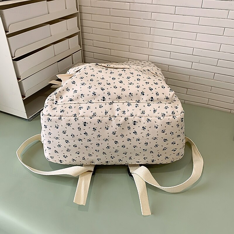 Girls' Floral Print Canvas Backpack – Aesthetic School Bag for Teen Students & Back to School Season4