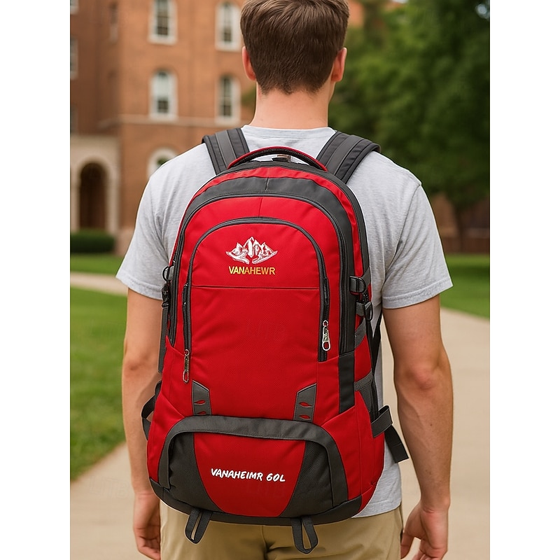 Men's Waterproof Hiking Backpack - Large Capacity Outdoor Travel Bag with Scratch-Resistant Fabric, Multiple Compartments, Ergonomic Straps for School, Camping, Hiking or Backpacking