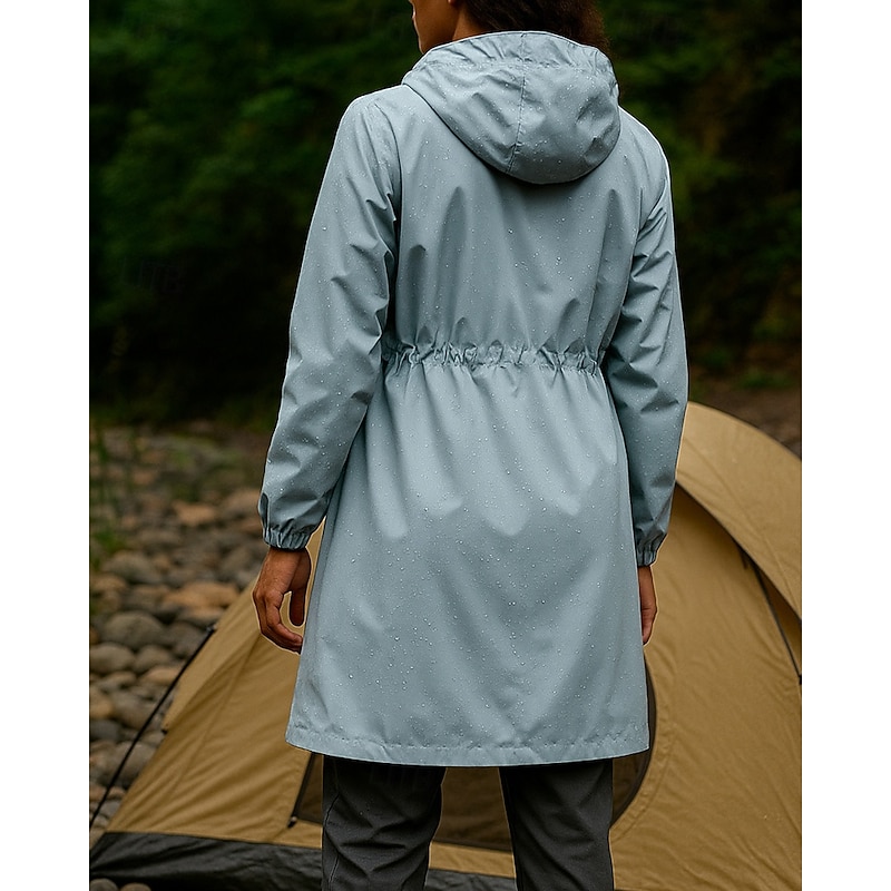 Women's Hiking Jacket rain coat Outdoor Waterproof Hiking Outfits Hiking Clothes Spring Autumn / Fall Top Camping / Hiking / Caving Running Solid Color Blue2