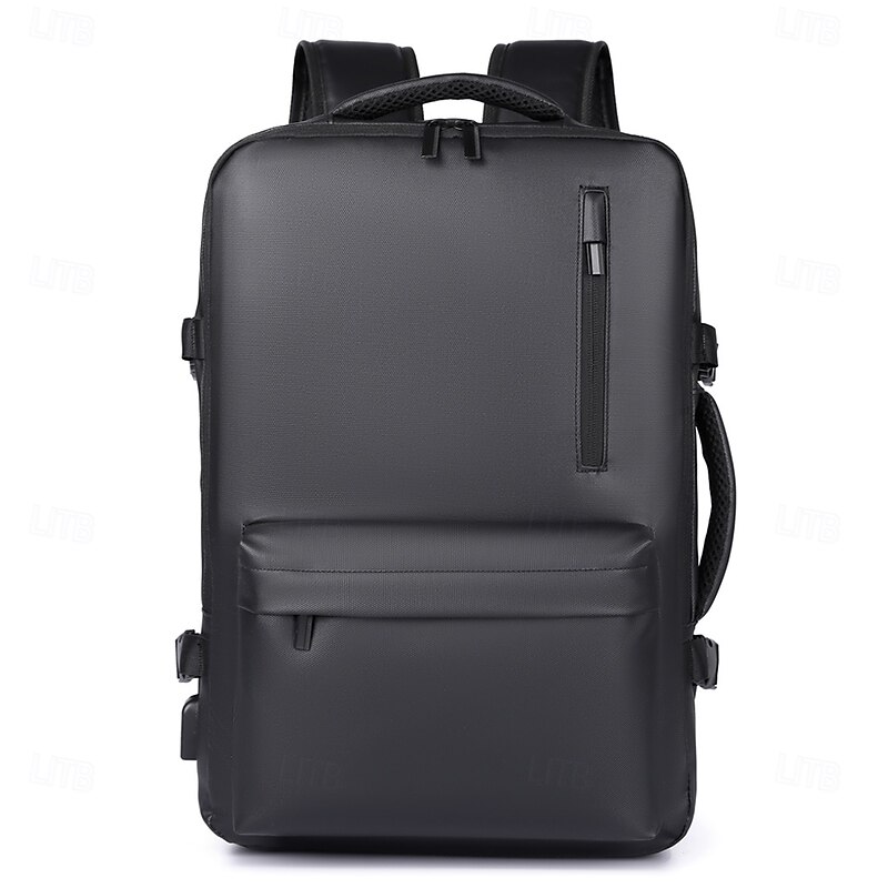 Men's Slim Black Laptop Backpack – Waterproof Business Travel Bookbag for Work, Office & College Commute