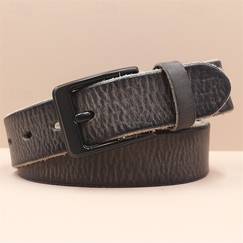 Men's Belt Waist Belt Black Kakhi Dermis Alloy Vintage Durable Adjustable Plain Outdoor Daily4