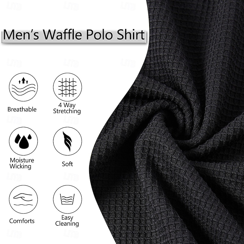 Men's Waffle Tee Waffle Henley Shirt Long Sleeve Hooded Spring &  Fall Solid Color Fashion Drawstring Pockets Patchwork Outdoor Party / Evening Street Black Gray Blue Top Tee for Men4
