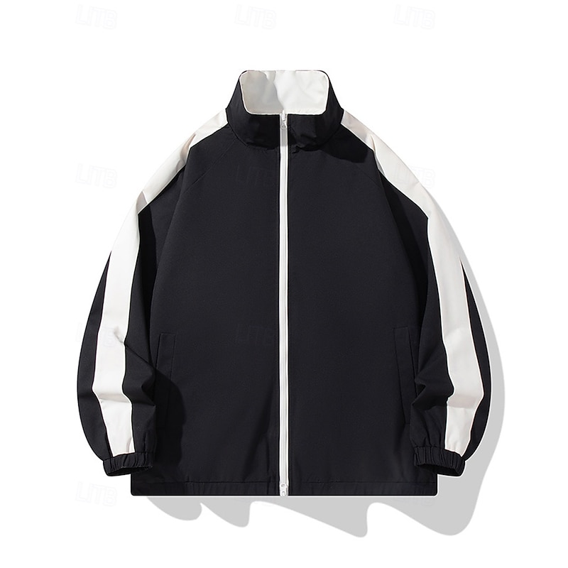 Men's Sport Sweatshirt Outdoor Waterproof Windproof Hiking Outfits Hiking Clothes Spring Autumn / Fall Top Camping / Hiking / Caving Running Patchwork Black Red Blue4