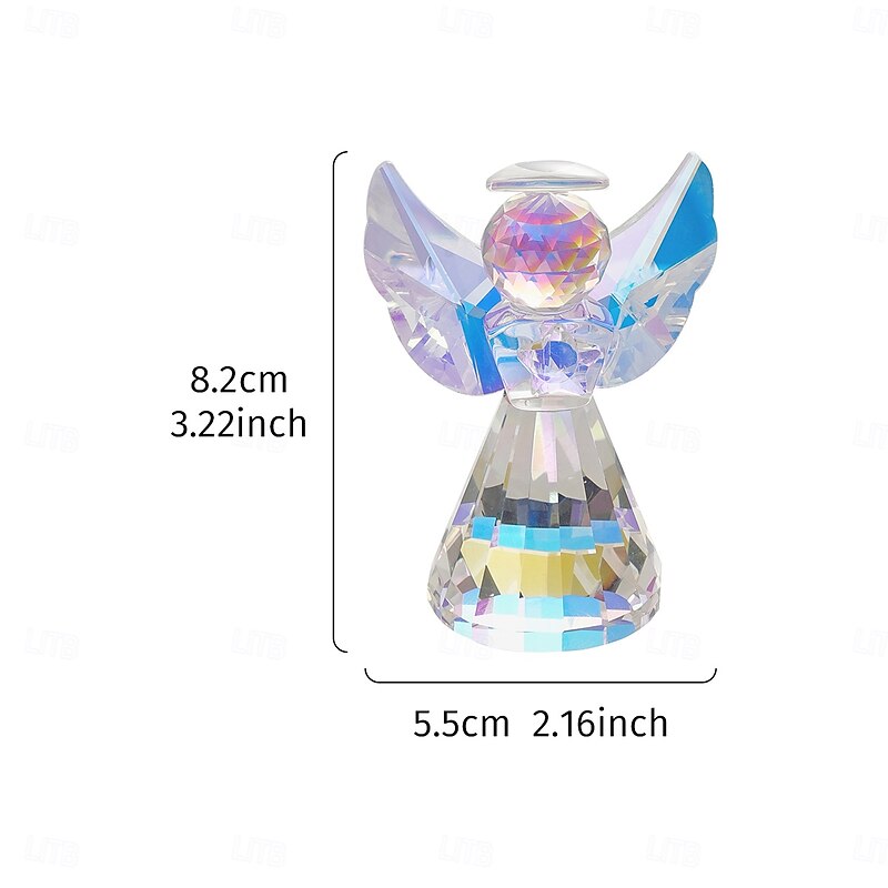 1PC Crystal Angel-shaped Decorative Handicrafts Window Sill Prism Light-catching Decorative Suncatcher Decorative Ornaments Suitable for Festival and Celebration Decoration Home Decoration3