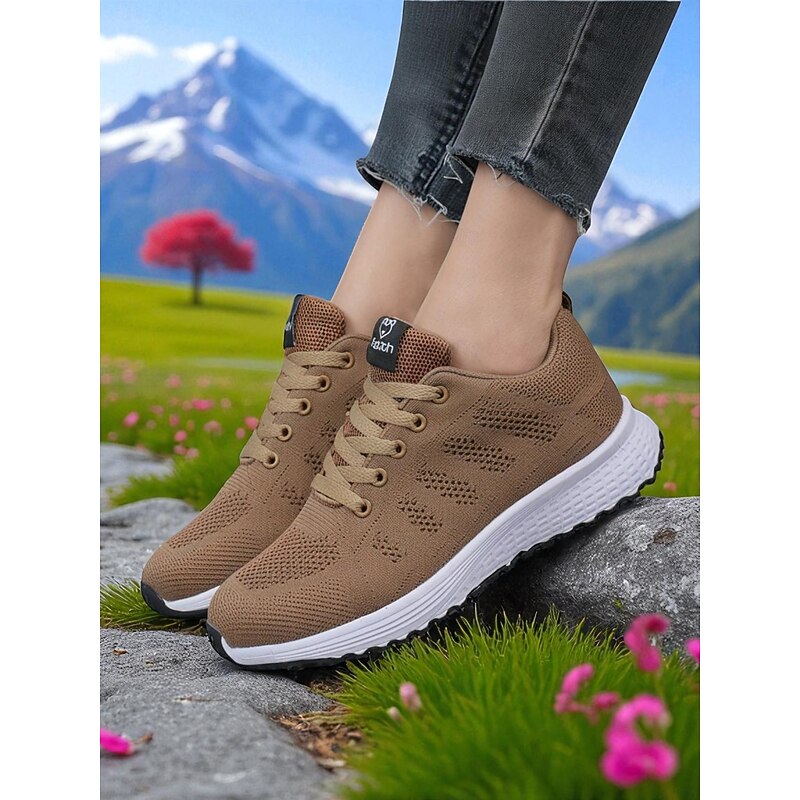 Women's Rainbow Gradient Running Shoes, Lightweight Breathable Sneakers for Sports, Jogging and Outdoor Activities