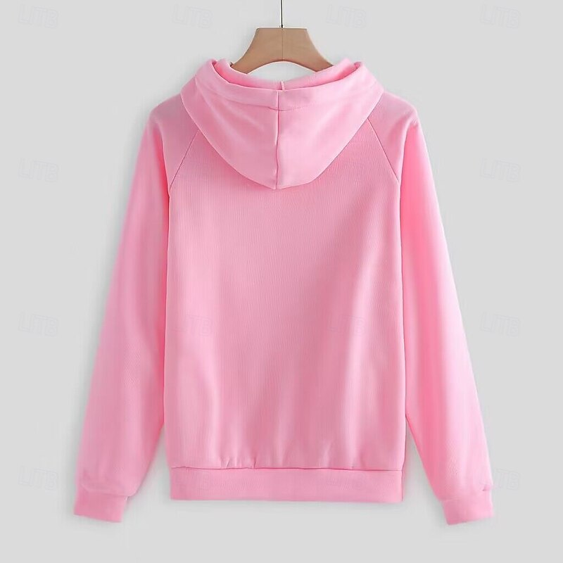 Women's Fashion Streetwear Daily Pants Sets Long Sleeve Hooded Solid Color Casual Daily Black Pink Red Summer Regular Fit4