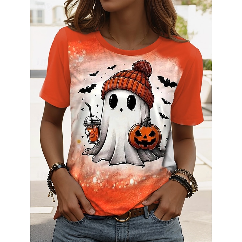 Halloween Women's Every Child Matters T Shirt Graphic Letter Vintage Stylish Classic Short Sleeve Crew Neck Regular Tops Daily Weekend Print Black and White Black White Orange Summer Spring4