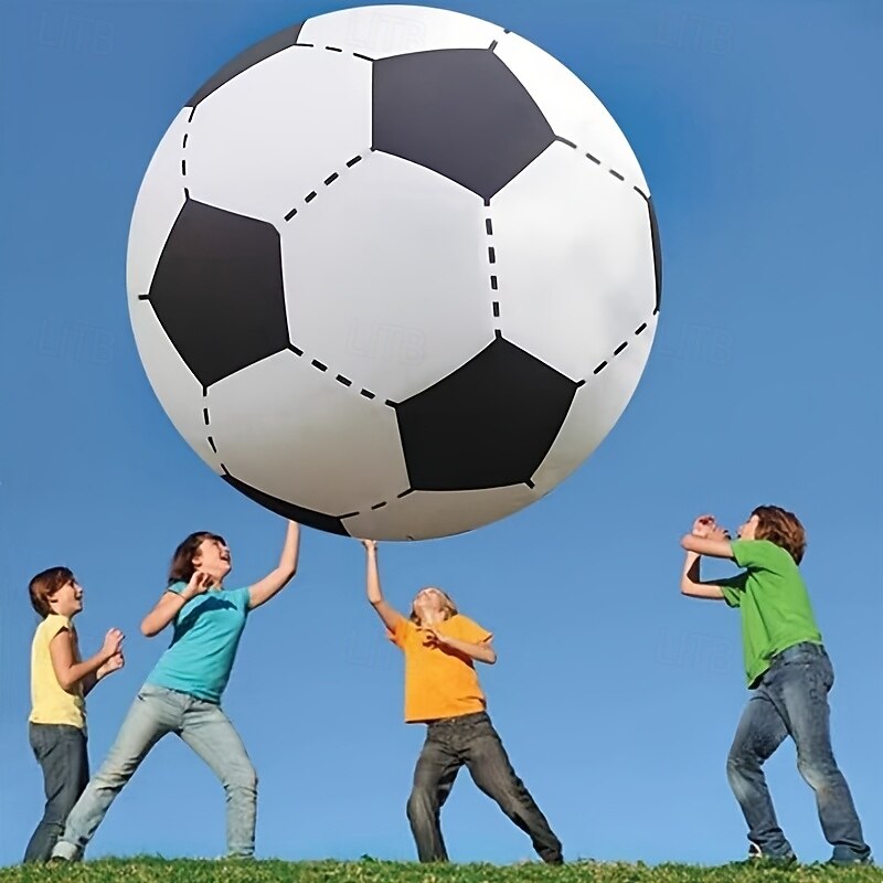 1pc 27.6In Large Thickened Large Inflatable Football Beach Ball Volleyball Water Toy Ball Family Festival Party Entertainment Items Indoor Outdoor Games Seaside Party Sports Event Supplies - Main Image