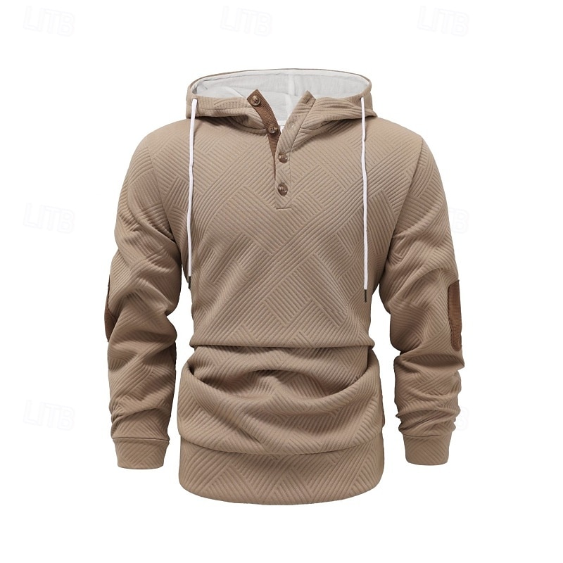 Men's Hoodie Quarter Zip Hoodie White Navy Blue Brown Khaki Gray Hooded Plain Textured Sports & Outdoor Casual Daily Streetwear Cool Designer Spring &  Fall Clothing Apparel Hoodies Sweatshirts3