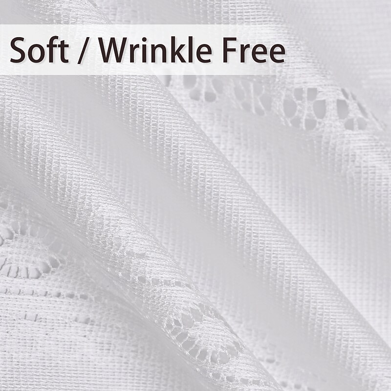 Curtain Drapes French Style Lace Trim Grommet Short Curtains  Blackout Kitchen & Small Window Divider Drapes3