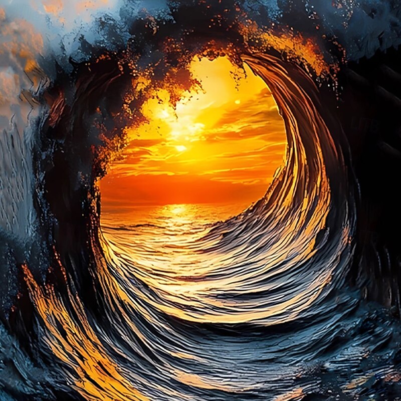 Men's Optical Illusion Ocean Sunset Shirt Button Up Shirt Long Sleeve Fashion Casual Holiday Streetwear Summer Spring Turndown 3D Print Collared Shirts Blue 1# Blue2