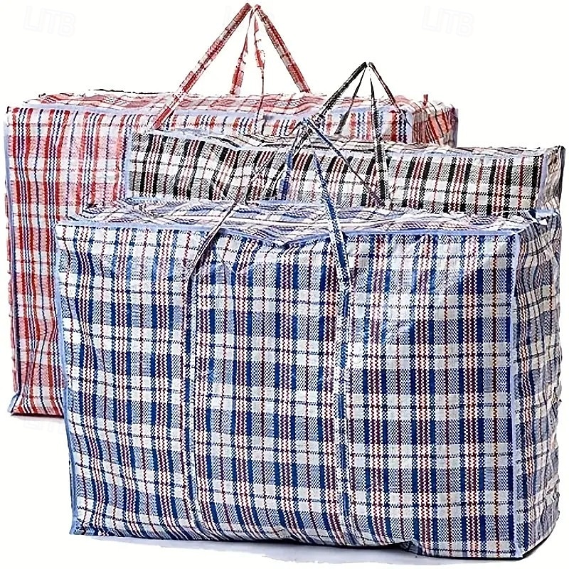 3-Pack Extra Large Moving Storage Bags, Heavy Duty Reusable Zipper Organizing Totes for Clothes, Laundry, Bedding, Closet Organization and Home Relocation