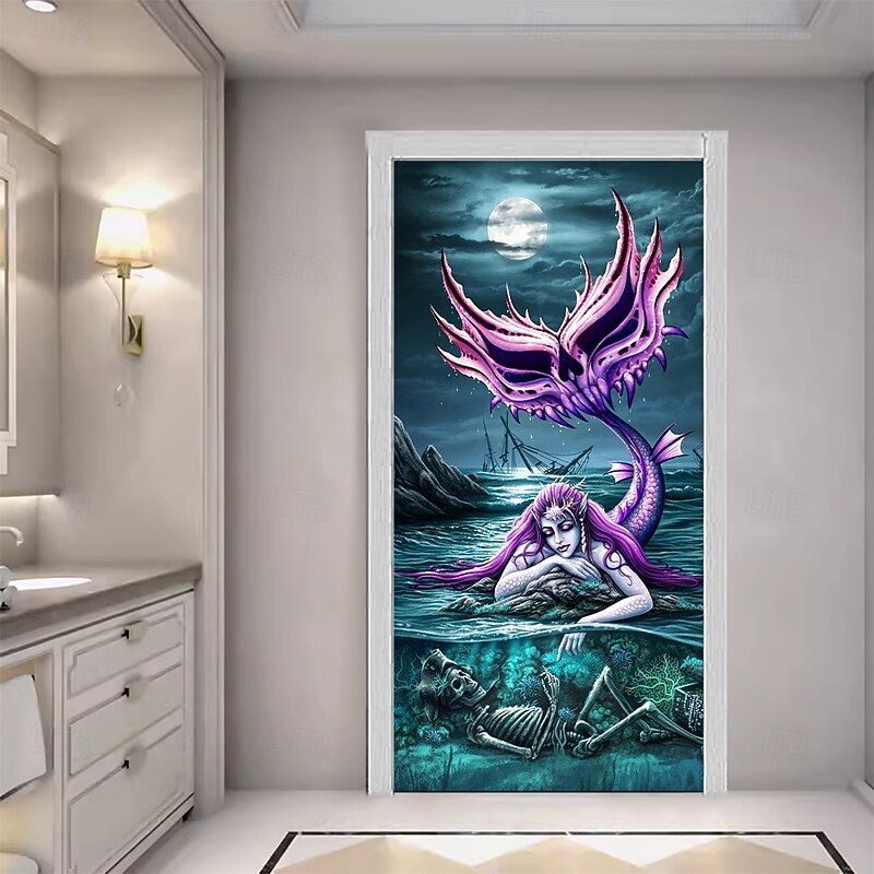 Halloween Door Covers Davy Jones Locker by Sarah Richter Door Tapestry Door Curtain Decoration Backdrop Door Banner for Front Door Farmhouse Holiday Party Indoor Outdoor Decor Supplies4