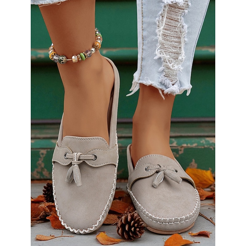 Women's Tassel Moccasin Mules – Casual Slip-On Loafers for Daily Commute and Relaxed Outfits2