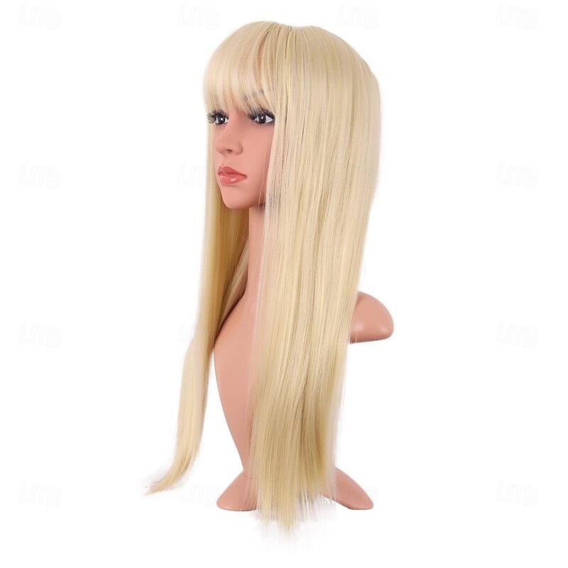 24 Inch/60 cm Long Straight Synthetic Hair Heat Resistant Halloween Cosplay Party Wigs2