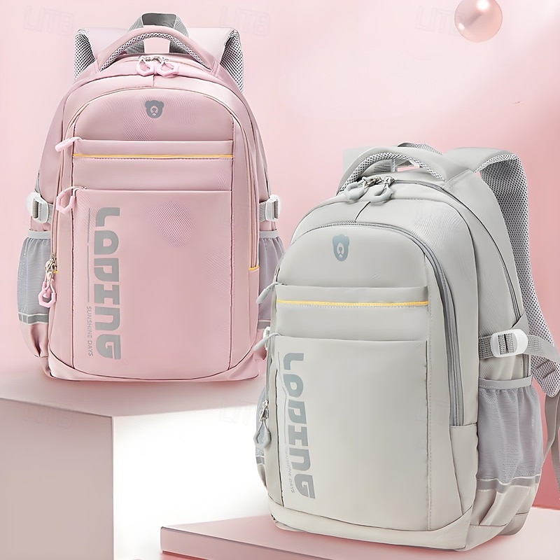 Unisex Waterproof School Backpack – Large Capacity Laptop Bag for Teens with Reflective Logo and Side Pockets