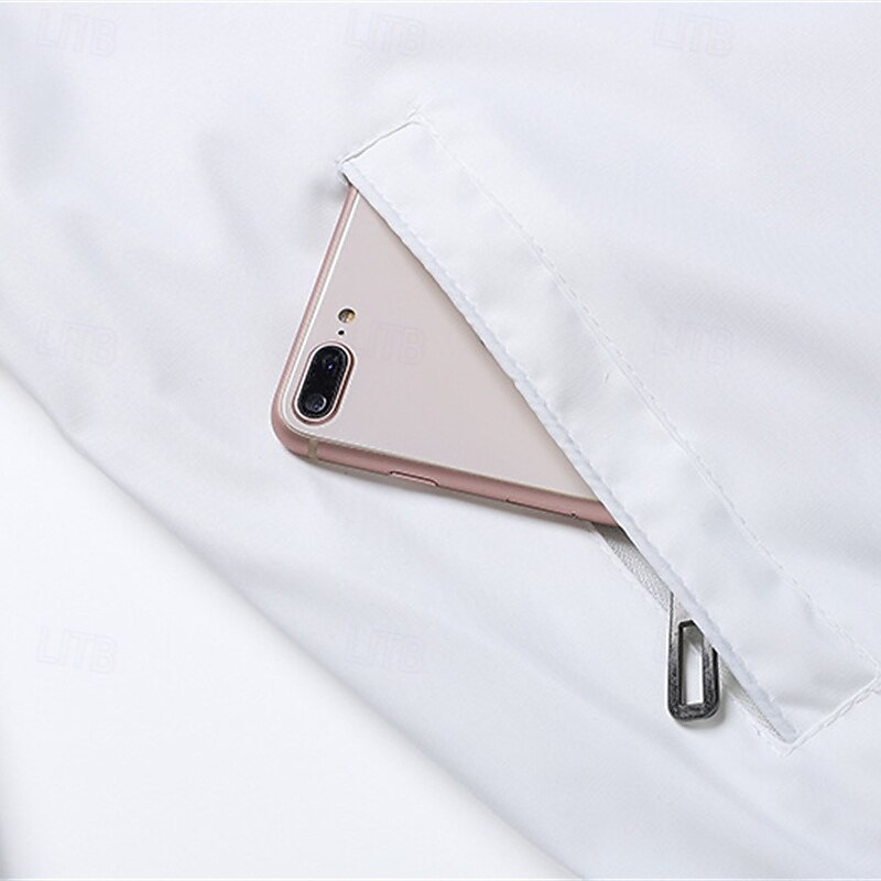 Men's Lightweight Jacket Casual Jacket Vacation Daily Pocket Spring Fall Color Block Fashion Classic Stand Collar Regular Black White Navy Blue Orange Army Green Jacket4