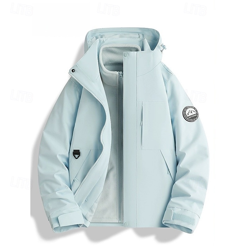 Women's Hiking Jacket Outdoor Waterproof Windproof Hiking Outfits Hiking Clothes Spring Autumn / Fall Top Camping / Hiking / Caving Running Solid Color Black Pink Blue3