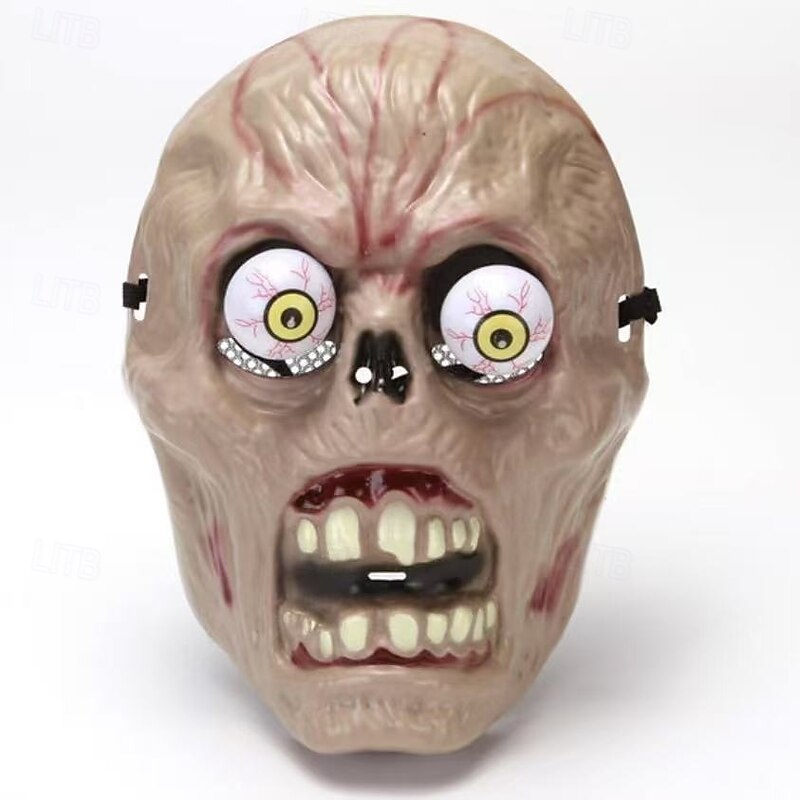 Halloween Clown Mask For Adults Realistic Scary Costumes Plastic Face Mask, Horror Spring Eye Popping Mask, Creepy Joker Face Cover for Halloween Party, Haunted House, Prank Props4