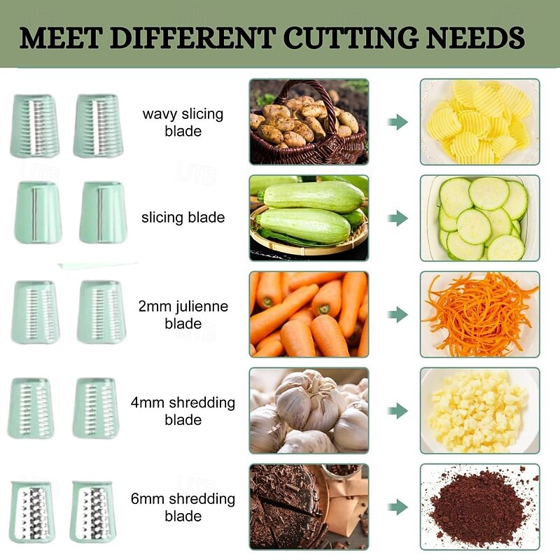 5 in 1 Rotary Cheese Grater with Handle, Rotary Grater, Vegetable Slicer, Carrot Grater, Nut Grinder and Chocolate Shaver4