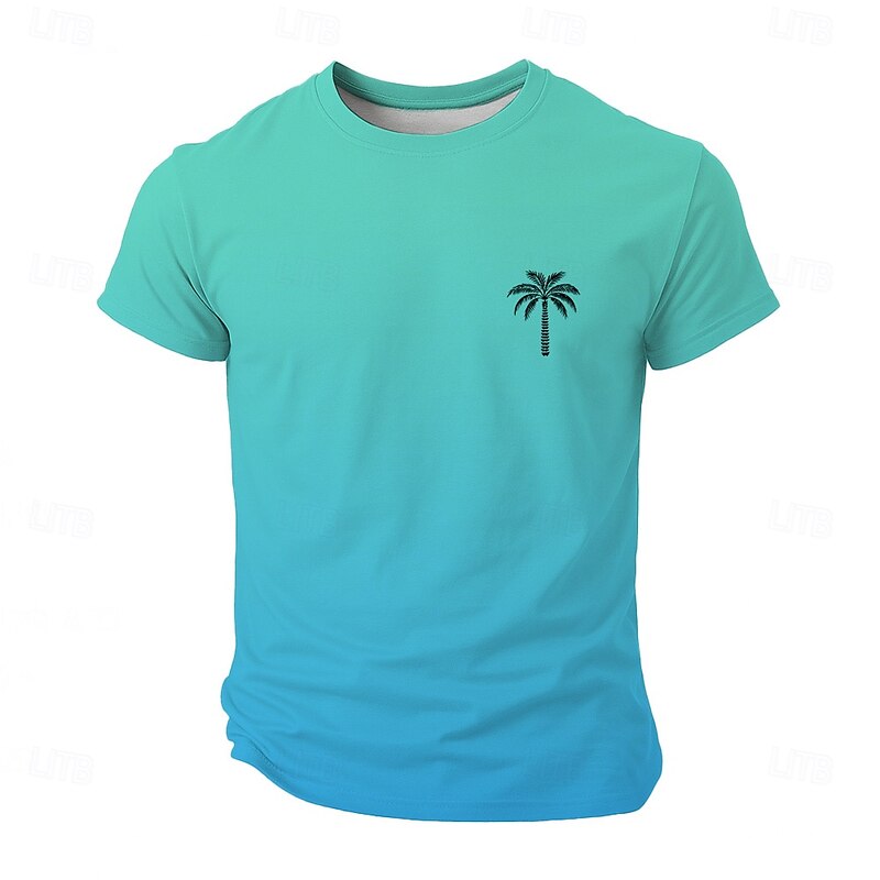 Men's Tropical T Shirt Short Sleeve T shirt 3D Print Crew Neck Shirt Vacation Tropical Hawaiian Vacation Street Casual Red Blue Light Purple Summer Spring Clothing Apparel S M L XL XXL XXXL2