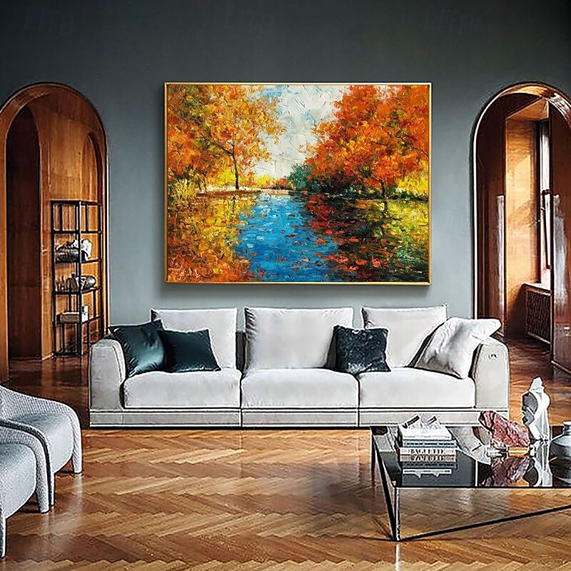 Handmade Oil Painting Canvas Wall Art Decoration European Style Landscape Pastoral Autumn Scenery Thick Art for Home Decor Rolled Frameless Unstretched Painting3