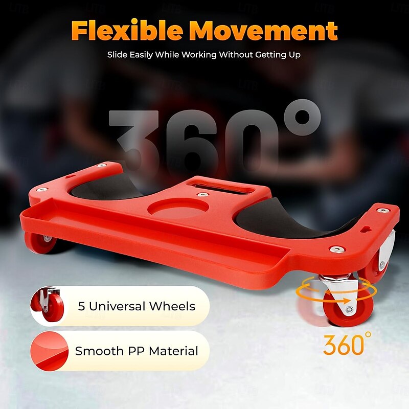 Rolling Knee Pads Creeper with Wheels, Rolling Knee Dolly with Foam Cushioned Knee Cups for Auto Repair Flooring Garage Use3