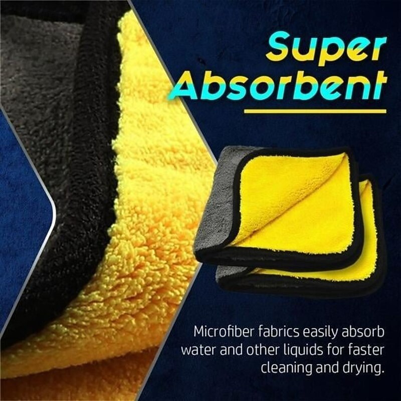Quick Drying Car Microfiber Cleaning Towel Extra Thick Super Absorbent Soft Washcloth for Auto Detailing Interior Drying Polishing and Scratch-Free Cleaning3