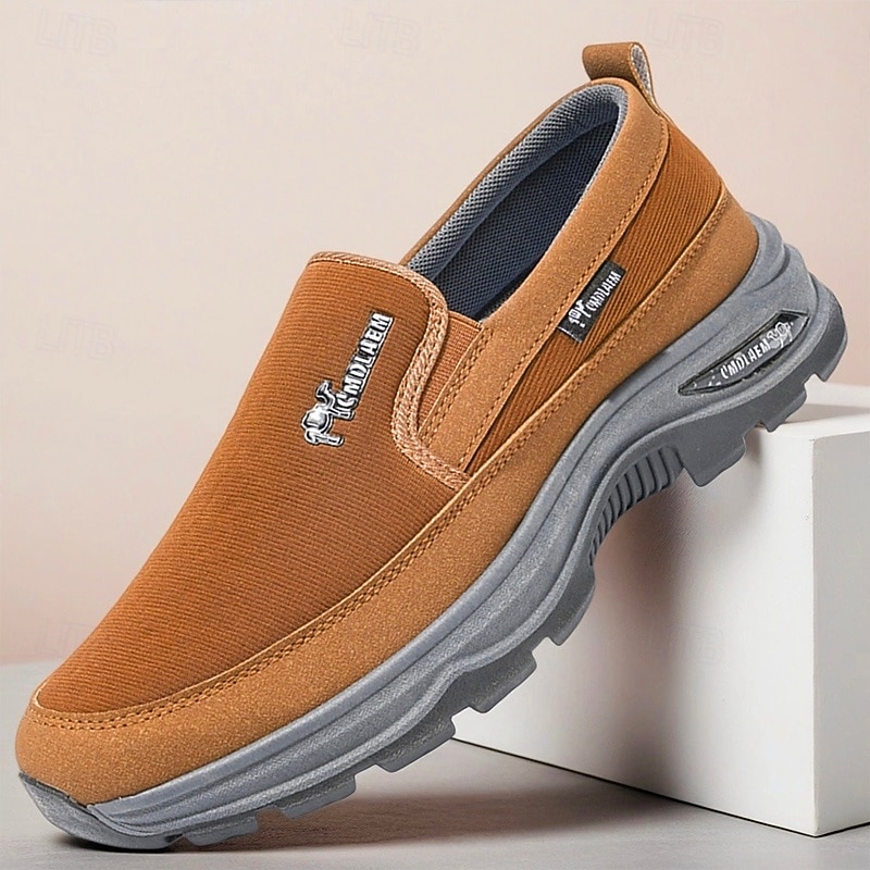 Men's Slip-On Walking Shoes with Cushioned Sole, Lightweight Casual Loafers for Travel, Work & Everyday Comfort