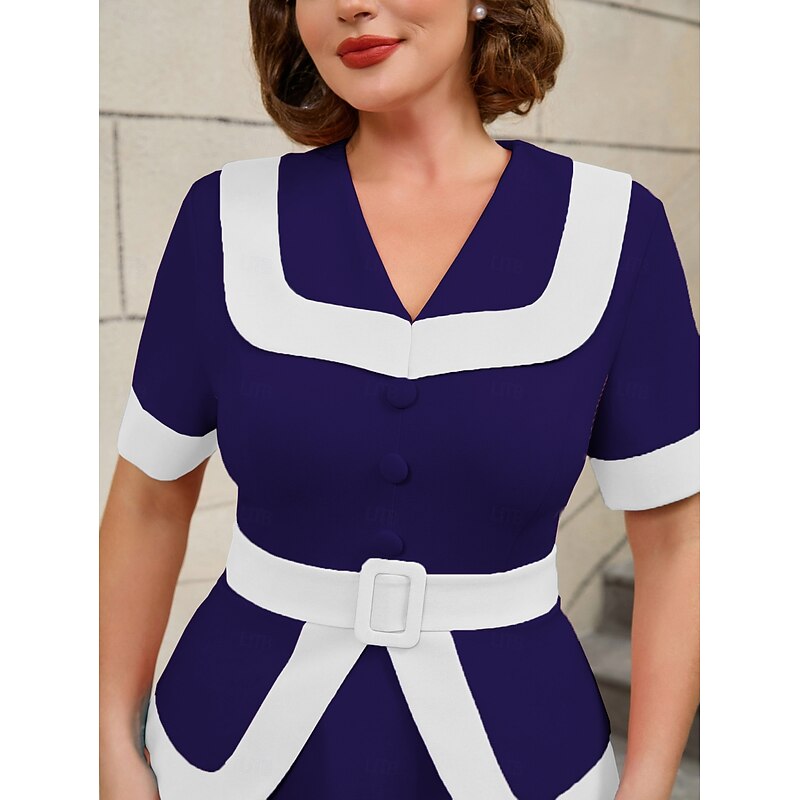 Retro Vintage 1950s Rockabilly Midi A Line Dress Flare Dress Plus Size Fancy Dress Women's Vacation Homecoming Party & Evening Adults Dress Spring & Summer2