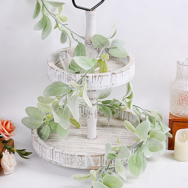 Artificial Bunny Ear Leaf Garland,182cm / 71.65inch Faux Greenery Vine for Home Wedding Table Decor, Realistic Hanging Vines2