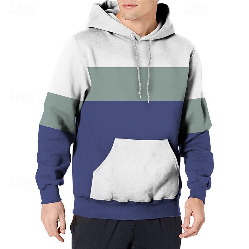 Men's Hoodie Black Blue Orange Hooded Color Block Pocket Sports & Outdoor Daily Holiday Polyester Streetwear Basic Casual Spring Autumn / Fall Clothing Apparel Hoodies Sweatshirts2