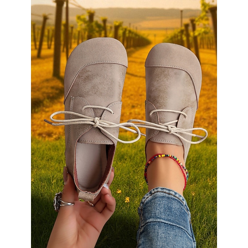 Women's Soft Wide Toe Flat Shoes, Comfortable Casual Style, Ideal for Everyday Wear, Walking and Outdoor Activities in Fall2