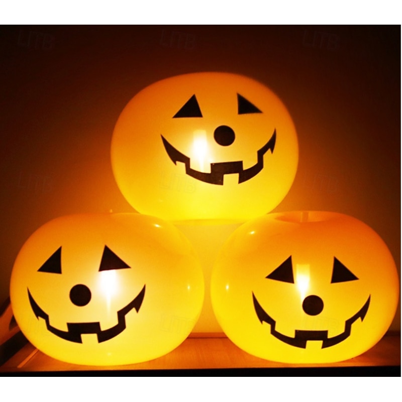 20 Pcs Halloween Pumpkin Balloon Light LED Electronic Decorative Light Indoor and Outdoor Party Atmosphere Decorative Light3