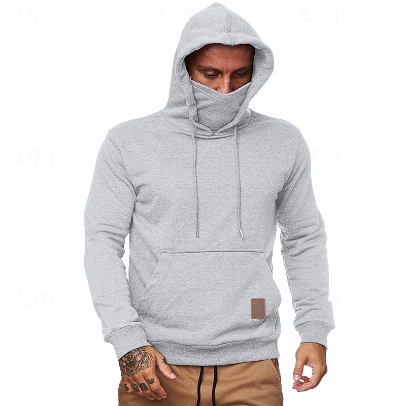 Men's Hoodie Pullover Hoodie Sweatshirt Fleece Hoodie Black White Burgundy Navy Blue Light Grey Hooded Plain Patchwork Sports & Outdoor Casual Daily Streetwear Cool Sportswear All Seasons Clothing3