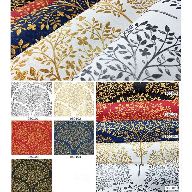 Wallpaper 3D European Pastoral Style Waterproof Wall Mural, 950 x 53 cm (374" x 20.9"), Modern Minimalist Peel and Stick Wallpaper for Dining Room, Hotel, Living Room Accent Wall4