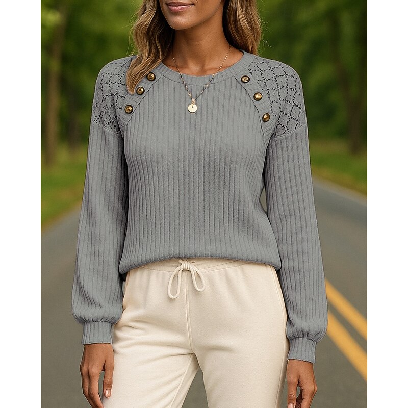 Women's Casual Tops Pullover Sweater Long Sleeve Top Athleisure Solid Colored Fashion Outdoor Running Sportswear Activewear Black White Burgundy4