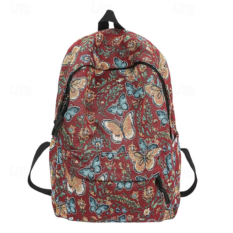 Boho Butterfly Tapestry Backpack for Women – Vintage Floral School Bag for Teen Girls, College & Daily Use4