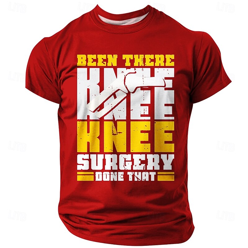 Men's Knee Surgery T-Shirt - Been There Done That Recovery Graphic Tee3
