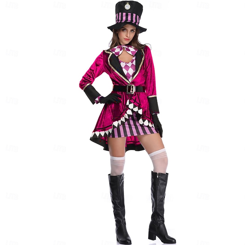 Alice in Wonderland Mad Hatter Dress Coat Storybook Characters Cosplay Movie Cosplay for Women's Adults' Halloween Carnival World Book Day Performance Educational Dress Up School Event Dress Up