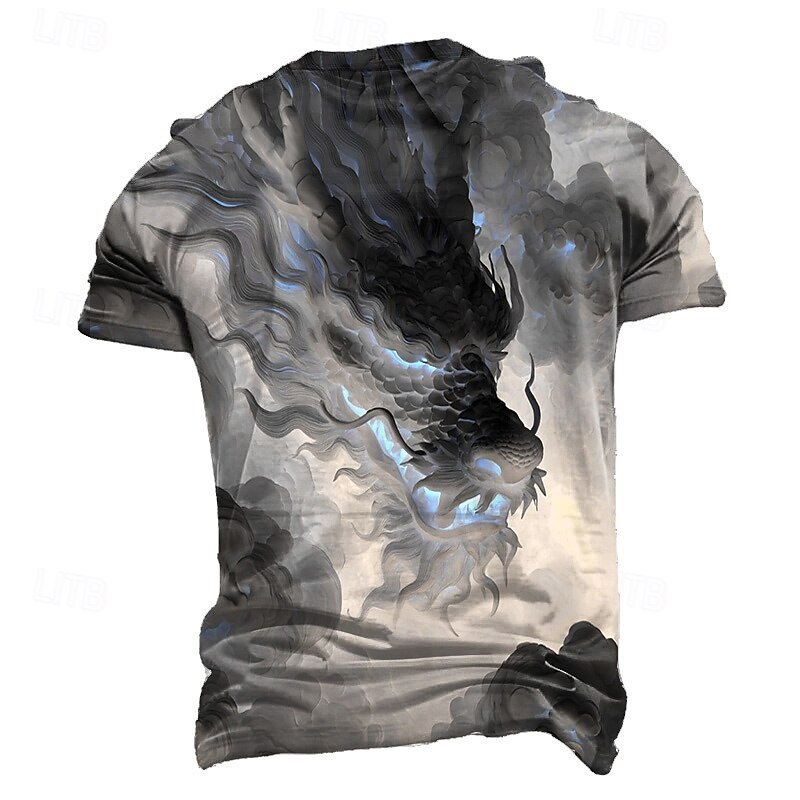 Men's Dragon 3D T Shirt Short Sleeve T shirt 3D Print Crew Neck Shirt Exaggerated Designer Horror Party Street Casual White Red Green Summer Spring All Seasons Clothing Apparel S M L XL XXL XXXL2
