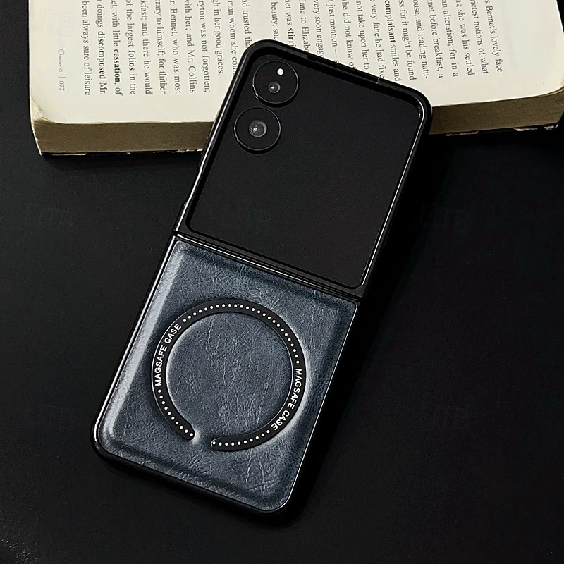 Phone Case For Samsung Galaxy Z Flip 7 Z Flip 6 Z Flip 5 Z Flip 4 Z Flip 3 Back Cover Magnetic Shockproof Retro TPU PU Leather3