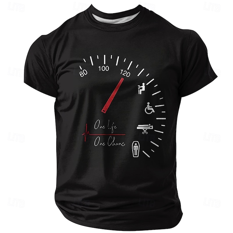 Men's Black Graphic T-Shirt - 