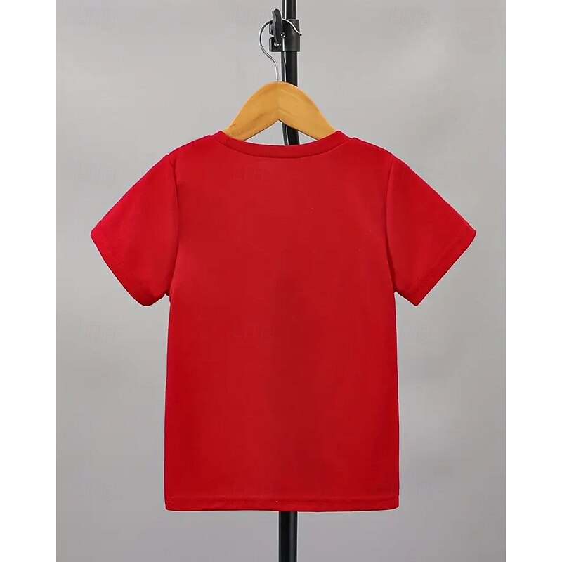 Boys' Blue T-Shirt with Cartoon Character Print - Tung Tung Tung Sahur Design Short Sleeve Summer Spring Fashion Basic Kids 4-12 Years Crew Neck Outdoor Casual Daily Regular Fit3