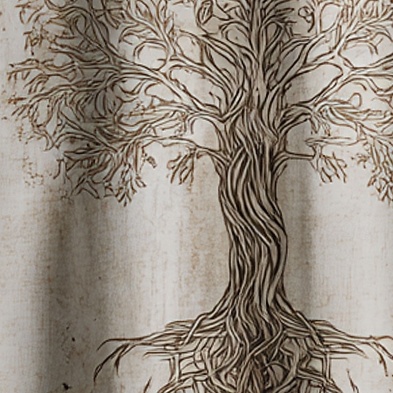 Men's Graphic Tree Henley Shirt Tee Top Long Sleeve Vintage Fashion Cute Casual Holiday Going out Fall Spring &  Fall Khaki Henley Henley T-Shirt2