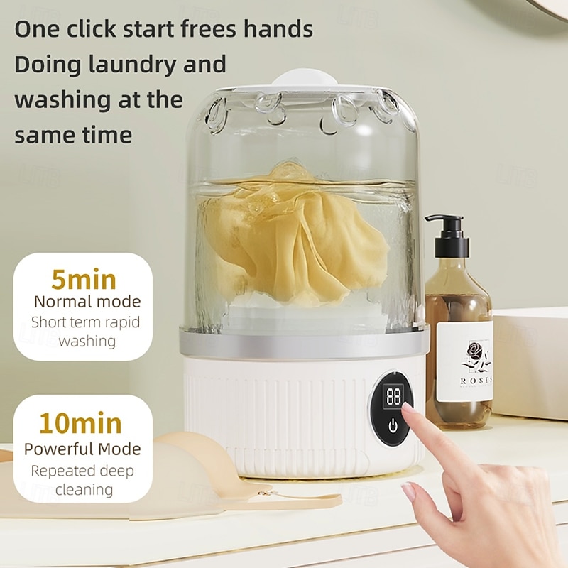 Portable Automatic Washing Machine No Need To Plug in No Need To Assemble 3000mAh Ultra Strong Battery Life Can Be Used about 15 Times After Charging for 2 Hours Suitable for Business Travel Fam2