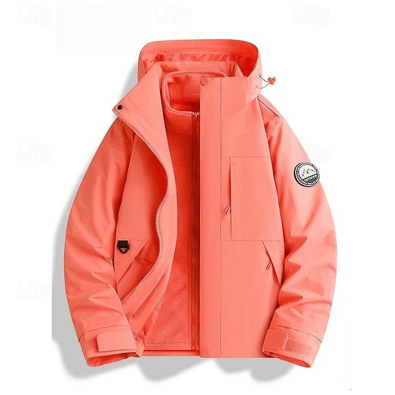 Women's Hiking Jacket Outdoor Waterproof Windproof Hiking Outfits Hiking Clothes Spring Autumn / Fall Top Camping / Hiking / Caving Running Solid Color Black Pink Blue2
