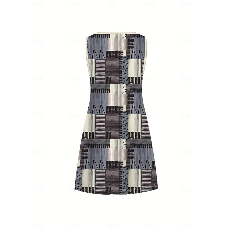 Women's Mini Dress Sundress A Line Dress Off The Shoulder Dress Vacation Casual Boho Holiday Beach Regular Fit Ombre Graphic Animal Sleeveless Crew Neck Blue Summer Spring4