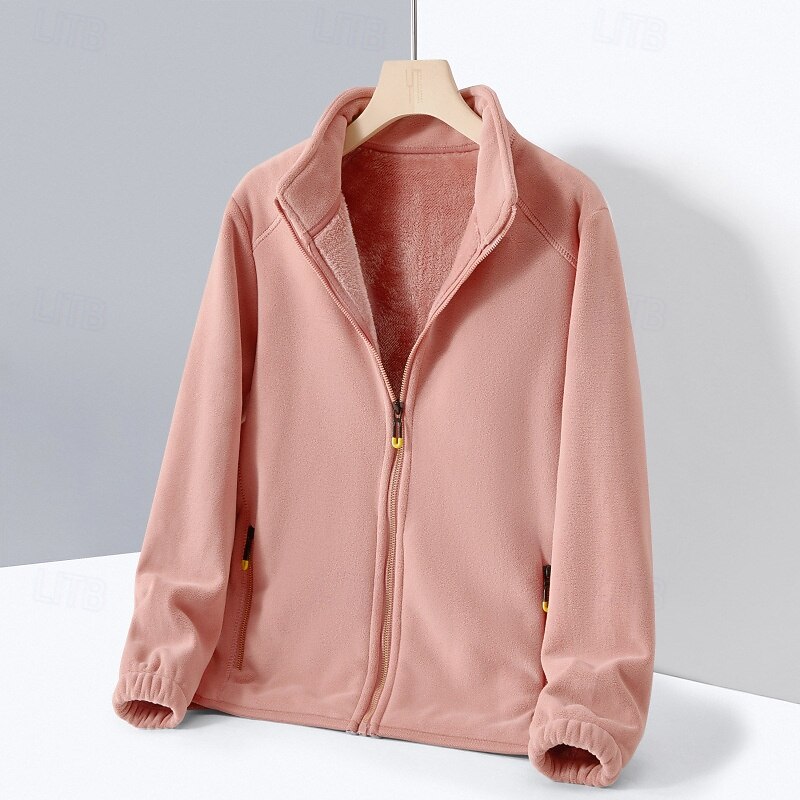 Women's Hiking Jacket Fleece Jacket Thermal Jacket Winter Outdoor Thermal Warm Top White Pink Dark Purple Purple2