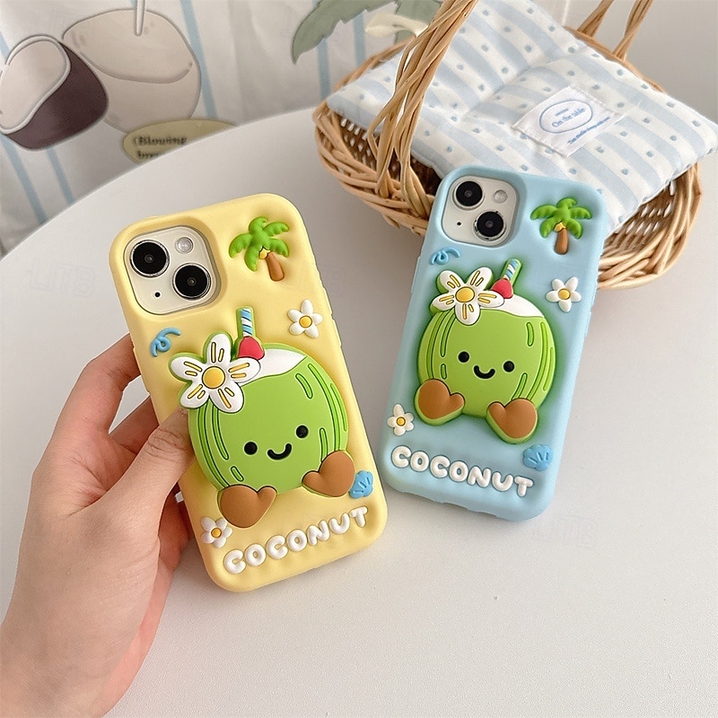 Phone Case For iPhone 16 Pro Max Plus 15 14 Pro Max Plus 13 Pro Max Back Cover Kickstand Shockproof 3D Cartoon Silicone